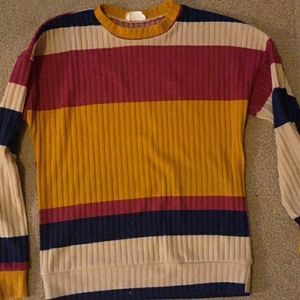 Long-sleeve striped sweatshirt